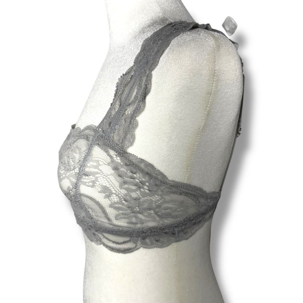 Free People Intimately Last Dance Square Neck Lace Bralette, Moon Rock, Size XS - Picture 10 of 13
